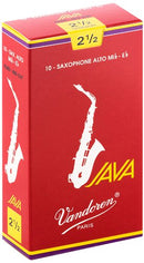 Vandoren Java RED Alto Saxophone Reeds - Box of 10-1.5